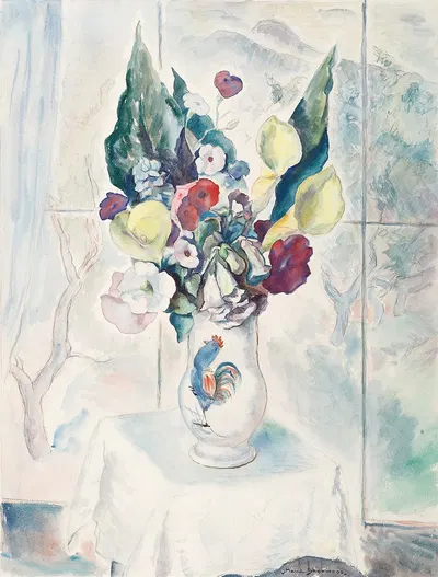 Yellow lilies by Мод Шервуд, 1950-1956 — digital art print download
