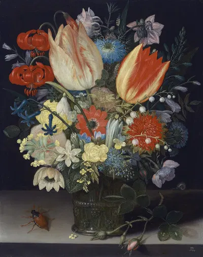 Still Life with Tulips by Peter Binoit, 1623 — digital art print download