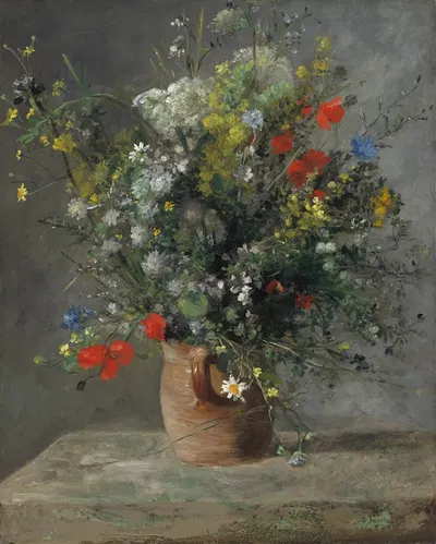 Flowers in a Vase by Пьер-Огюст Ренуар, c. 1866 — digital art print download