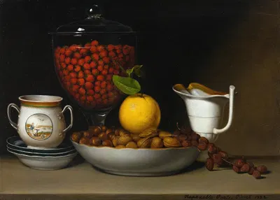Still Life – Strawberries, Nuts by Рафаэль Пил, 1822 — digital art print download