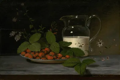 Strawberries and Cream by Рафаэль Пил, 1816 — digital art print download