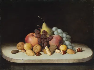 Still Life with Fruit and Nuts by Роберт С. Дункансон, 1848 — digital art print download