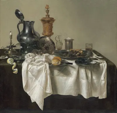 Banquet Piece with Mince Pie by Willem Claesz Heda, 1635 — digital art print download