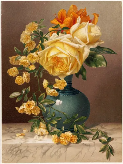 Marchal Niel Roses by William Duffield, 1883 — digital art print download