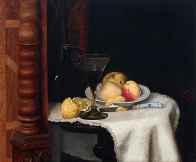 Still Life with Fruit by Уильям Генри Хаддл, 1884 — digital art print download