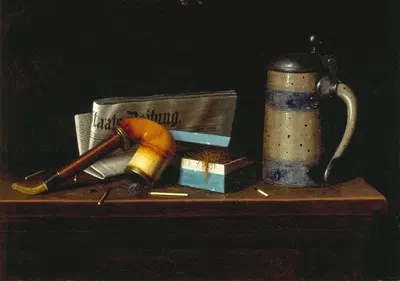 With the Staats Zeitung by William Michael Harnett, 1890 — digital art print download