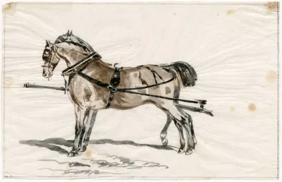 Twee paarden in een juk by Pieter van Loon — digital art print download