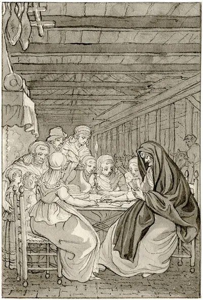 Kaartlegster bij een boerenfamilie: 'Kijkt eens…' by Рейньер Винкелес — digital art print download