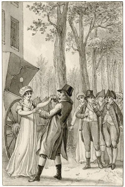 Stel dansend bij een rijtuig, met bijstanders by Рейньер Винкелес — digital art print download