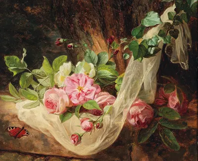 Still Life With Roses On A Forest Floor by Andreas Lach — digital art print download