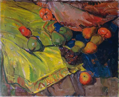 Stillleben Mit Früchten Auf Grünem Tuch by Anton Faistauer, 1911 — digital art print download