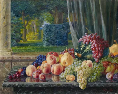 Still Life With Fruits by Burkhard Flury — digital art print download