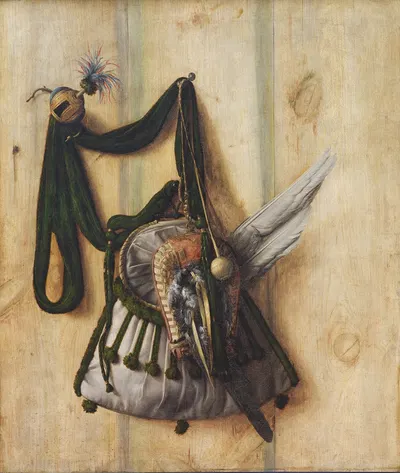 Trompe L'oeil With Falconer's Bag And Other Equipment For Falconry by Cornelius Norbertus Gijsbrechts, 1671 — digital art…