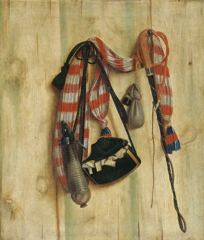 Trompe L'oeil With Riding Whip And Letter Bag by Cornelius Norbertus Gijsbrechts, 1672 — digital art print download