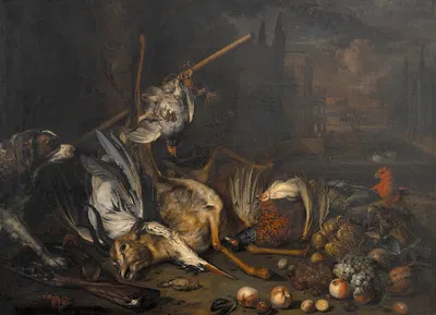 Game And Fruit by Дирк Валькенбург, 1689 - 1721 — digital art print download