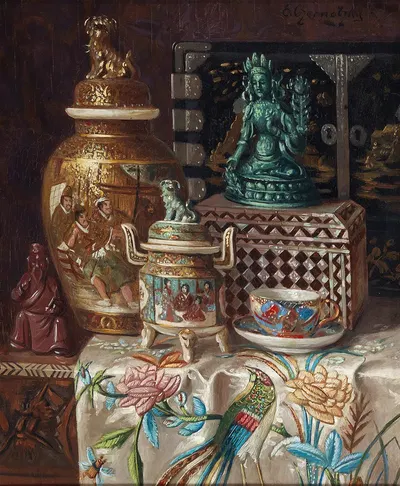 Asiatisches Tischstillleben by Ernst Czernotzky — digital art print download