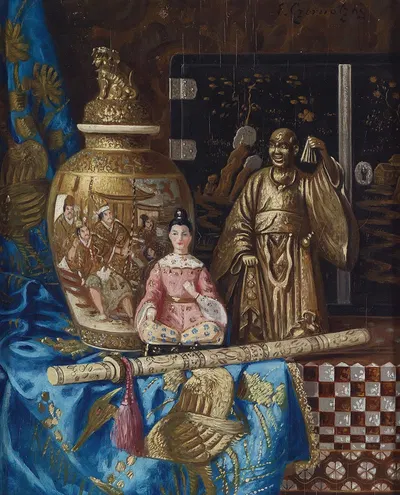 Stillleben Mit Asiatischen Antiquitäten by Ernst Czernotzky — digital art print download