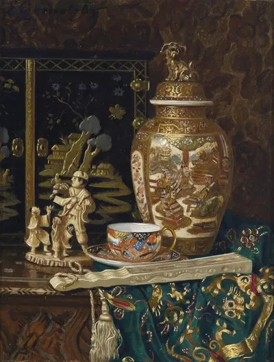 Stillleben Mit Chinesischen Ziergegenständen by Ernst Czernotzky — digital art print download