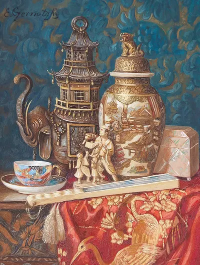 Stillleben Mit Asiatika by Ernst Czernotzky — digital art print download