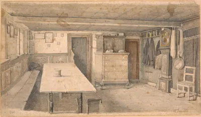 Jydsk Bondestue by Ханс Смит, 1867 - 1871 — digital art print download