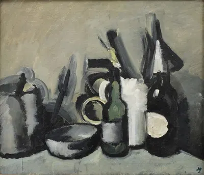Still Life With Bottle by Харальд Гирсинг, 1923 — digital art print download