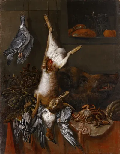 Hunting Still Life With A Hare by Hinrich Stravius, 1684 — digital art print download