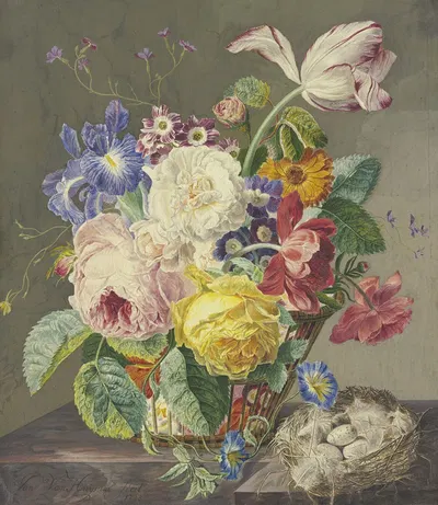 Blumenstillleben Mit Vogeleiern by Ян ван Хёйсум, 1733 — digital art print download