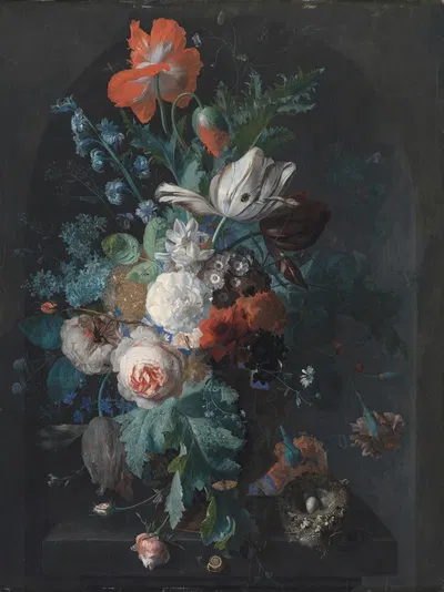 A Vase With Flowers by Ян ван Хёйсум, 1700 – 1749 — digital art print download