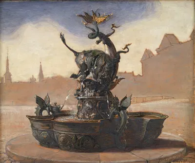 Sketch For Dragespringvandet (The Dragon Fountain) by Йоаким Сковгорд, 1870 - 1909 — digital art print download