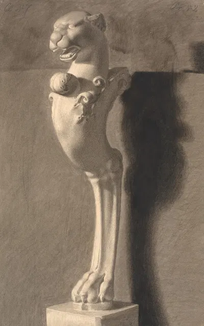 Tegning Efter Gips. Kopi Efter Antik Skulptur. Ornament Med Løvehoved Og -Fod by Йоаким Сковгорд, 1871 - 1872 — digital art…