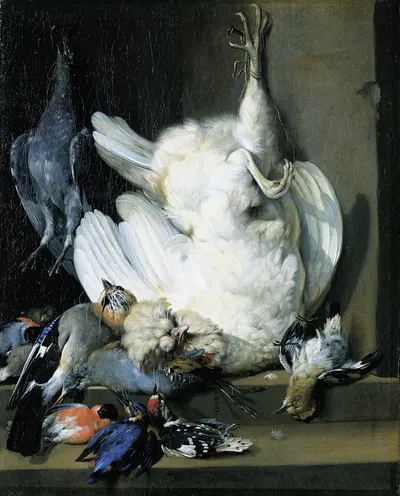 Still Life With Dead Poultry by Иоганн Генрих Роос, 1676 — digital art print download