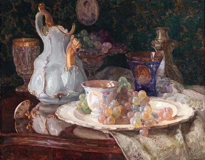 Stillleben Mit Ziergegenständen by Josef Schuster — digital art print download