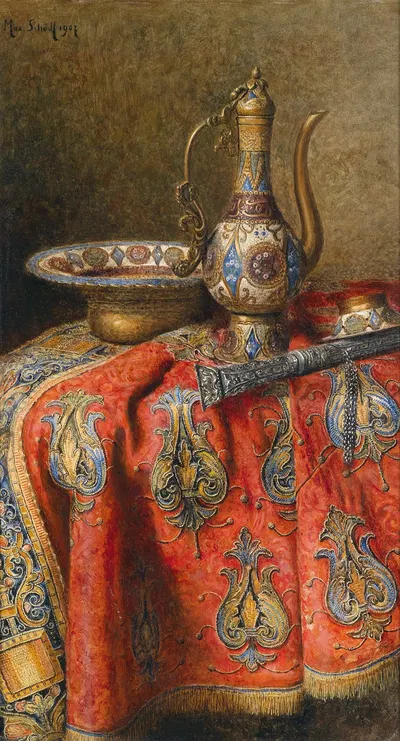 Stillleben Mit Orientalischen Antiquitäten by Max Schödl, 1907 — digital art print download