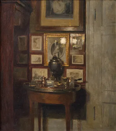 Interiør Med En Samovar. Aften by Peter Ilsted, 1902 — digital art print download