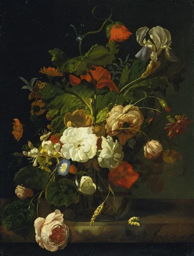 Still Life With Bouquet Of Flowers by Rachel Ruysch, 1698 — digital art print download