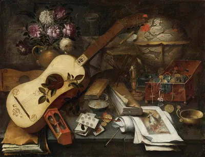 Still Life With A Guitar by Tomás Hiepes — digital art print download