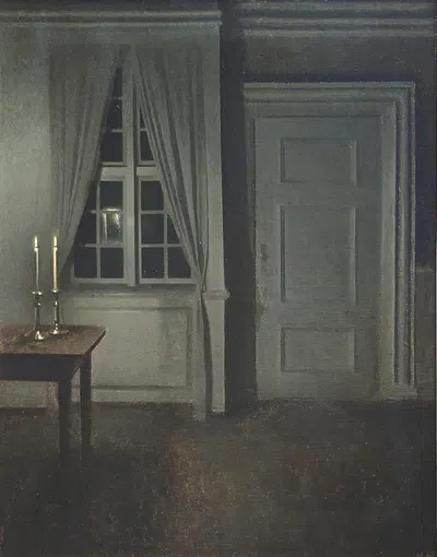 Interior With Two Candles by Vilhelm Hammershøi — digital art print download