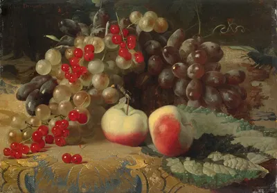 Fruit still life by Blaise-Alexandre Desgoffe, 1857 — digital art print download