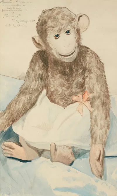 The Toy Monkey by Boris Kustodiev, 1920 — digital art print download
