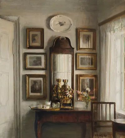 Interior with a Samovar by Карл Хольсё — digital art print download