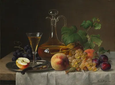 Still Life with Fruit by Emilie Preyer, 1873 — digital art print download