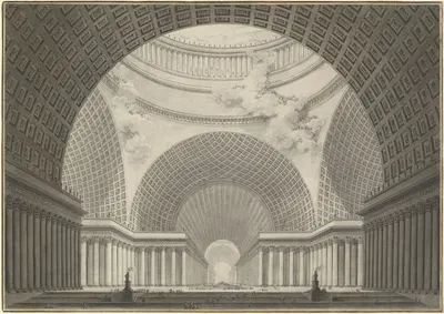 Perspective View of the Interior of a Metropolitan Church by Этьен-Луи Булле, 1780-1781 — digital art print download