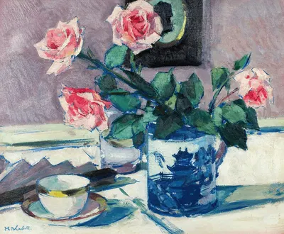 Pink Roses by Фрэнсис Кэмпбелл Бойло Каделл — digital art print download