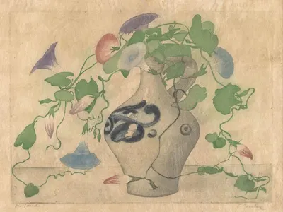 Winde in een kan van aardewerk by Франс Эвербаг, 1896 — digital art print download