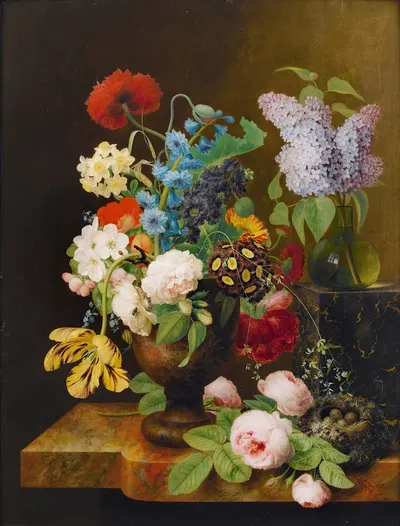 Vase Of Flowers by George Frederik Ziesel — digital art print download