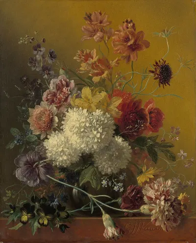 Stilleven met bloemen by Георгиус Якобус Иоганнес ван Ос, 1820 — digital art print download