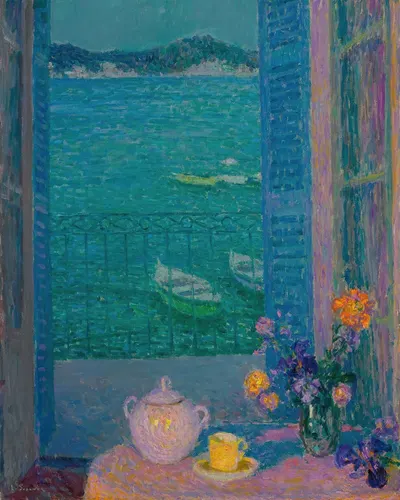 Le Bouquet À La Fenêtre, Villefranche-Sur-Mer by Henri Le Sidaner, 1928 — digital art print download