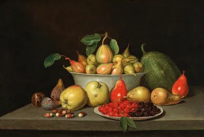 A still life of fruit on a ledge by Jacob Samuel Beck — digital art print download