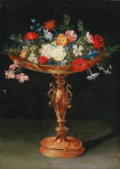 Flowers in a gilded tazza by Ян Брейгель младший — digital art print download