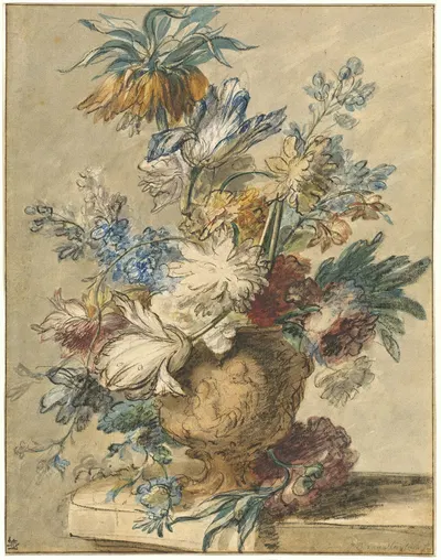 Bouquet of Spring Flowers in a Terracotta Vase by Ян ван Хёйсум — digital art print download